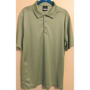 Nike Golf Shirt Sport Dri-Fit  Short Sleeve Green Solid Polo Men's Size Large